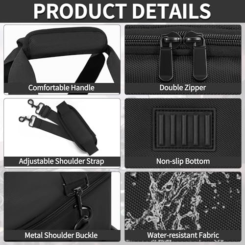 Image of IBVIVIC Cable File Bag With Adjustable Dividers Dj Gig Bag for Cables, Cords,DJ Gear,Sound Instrument and Accessories 16L x 11W x 12H inch, Grey