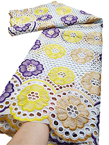 Cordón africano de algodón puro para confección de vestidos tradicionales de gala