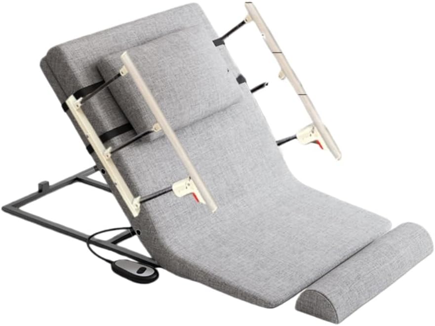 Electric Bed Backrest, Adjustable Backrest Assist, Sitting or Reclining Position, Angle Adjustable from 0° to 80°, One Button Lift with Remote Control, Suitable for Nursing Facilities