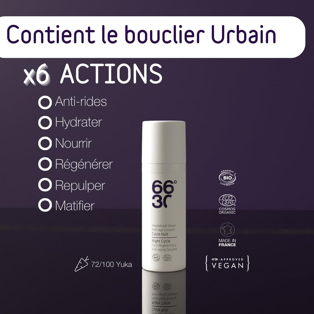 66°30 - Crème Visage Bio - Crème Anti-âge - Crème Anti-Rides, Nourrissante et Régénérante - Soin Complet - 50ml