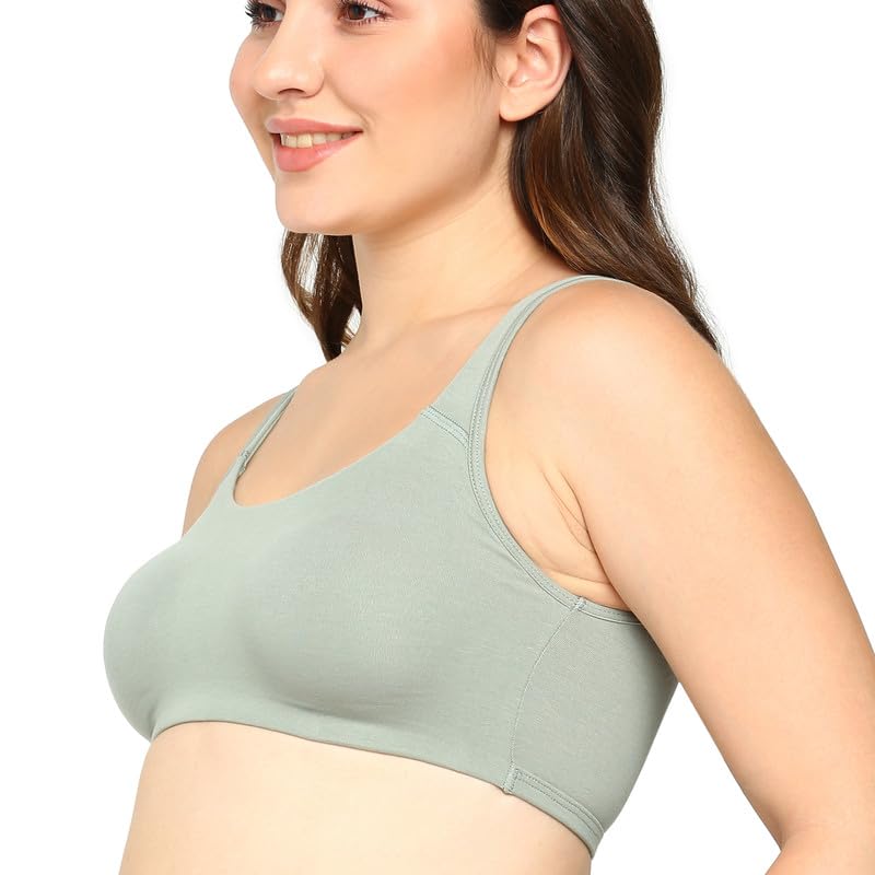 Image of BLOSSOM Women's Anti- Microbial Treated Fabric Double-Layered Cups, Keyhole Back Design, and Easy Slip-On Everyday Bra Aesthetic Bra