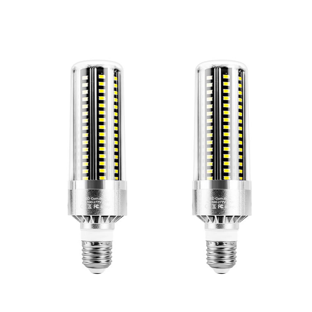 Paquete de 2 Bombillas Led de Maíz Superbrillantes de 54 W (Equivalente a 400 W) – Bombilla Led de Base E27 – Luz Diurna de 6000 K 6210 Lúmenes para Iluminación de Techo Comercial/E27 Warm W