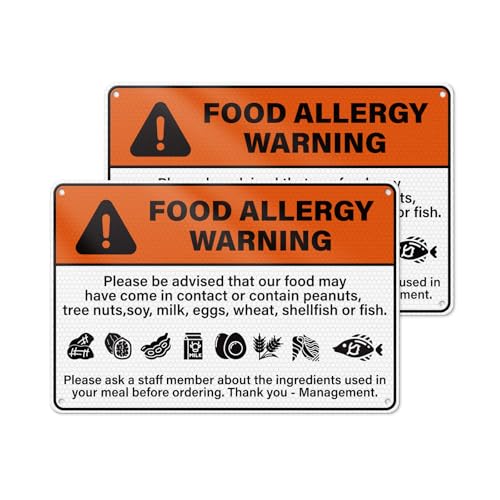 Panneaux allergie alimentaire 30x20 cm en aluminium étanche pour votre restaurant