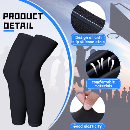 4 Pairs Kids Long Compression Leg and Arm Sleeves Youth Basketball Leg Sleeves Cycling Protection Covers for Running Sport2