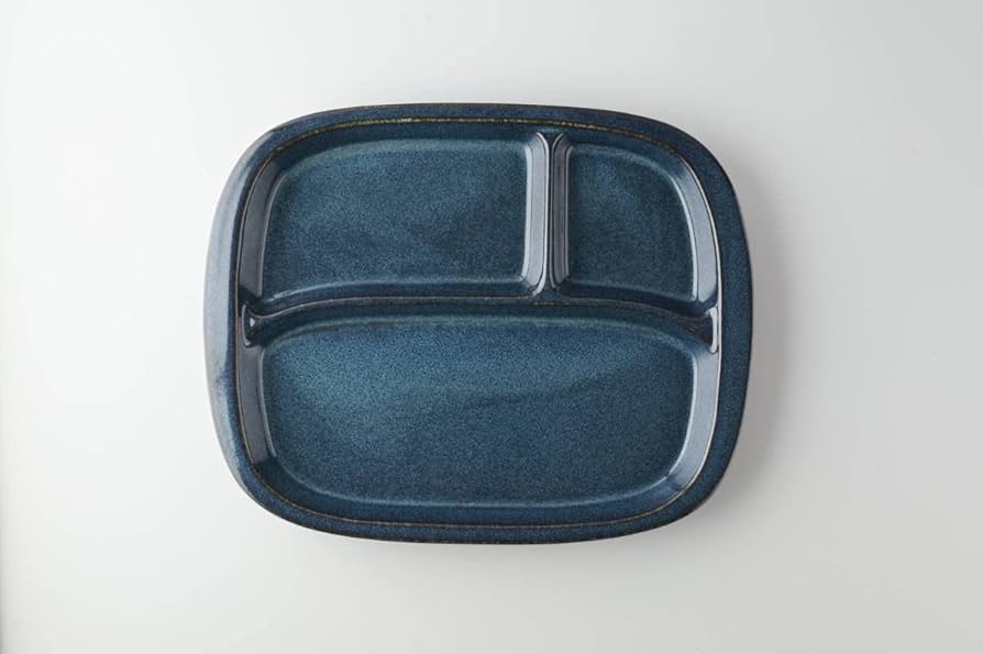 Amazon｜やまに 北欧ブルー 深ブルー ランチプレート 35192534｜子ども