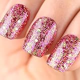 Imtiti Glitter Gel Nail Polish, 1Pcs 0.5 fl oz Clear Pink Glitter Sparkle Nail Polish Gel Soak Off UV LED Nail Gel Polish Nail Art Starter Manicure Salon DIY at Home