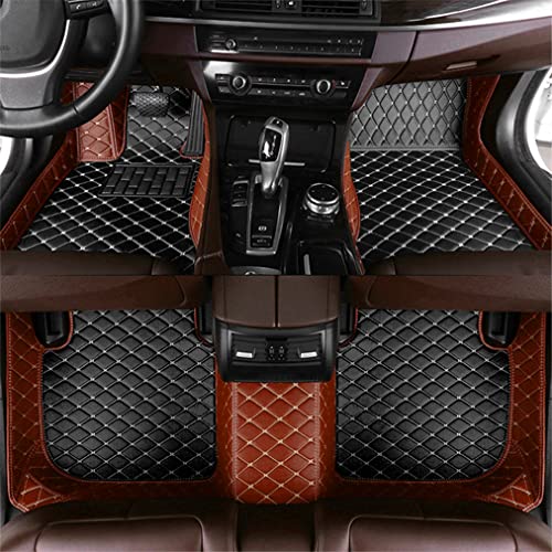 Car Floor Mats For Porsche Boxster 981 2012-2016,Leather Luxury Floor Liner All Weather Protection Carpet,Brown And Black #TOP20