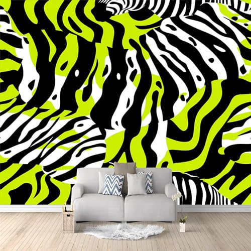 Papel Pintado Fotomural Paredes Mural Lana Papel Pintado 150 x 105 cm Papel tapiz Rayas de cebra Decoración para comedores Salones Habitaciones Sala Cuarto Oficina Salón