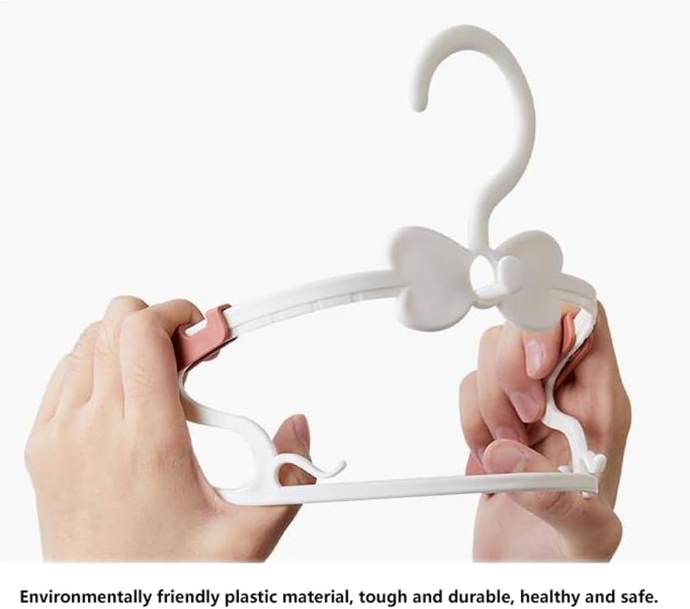 Thin Hangers 10 Pack Children's Hanger Plastic Coat Hangers Non Slip Clothes Hanger for Kids Hanger with Ajustable Closet Decor