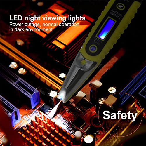 Image of Plplaaoo Digital Voltage Tester Pen with LED Display | Multi-Function AC /DC Voltage Detector for 12V-220V Home Appliance Repair | Non-Contact Electrical Tester Tool for Outlets & Switches