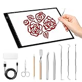 Dorhui Light Pad for Weeding Vinyl with Craft Weeding Tools, Led Bright Ultra-Thin Light Pad A4 with Scale Line Makes Brighter for Vinyl, Weeding Vinyl, Silhouettes, Cameos, Tracing & HTV