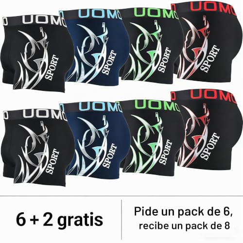 Pack de 8 bóxer de algodón calzoncillos hombre L&K suaves modelo 1105 3