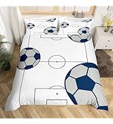 jejeloiu Football Bedding Set Twin Size Kids Football Court Comforter Cover Set for Boys Girls Te...