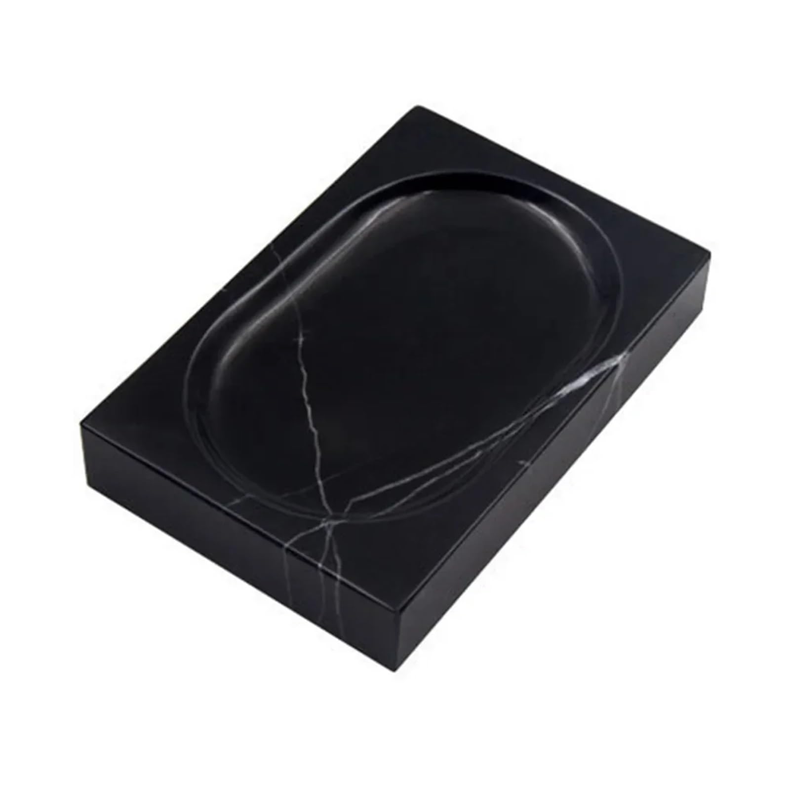 Caja para jabones Jabonera de mármol Liso con Soporte for Esponja for Cocina de Hotel y baño(Black)