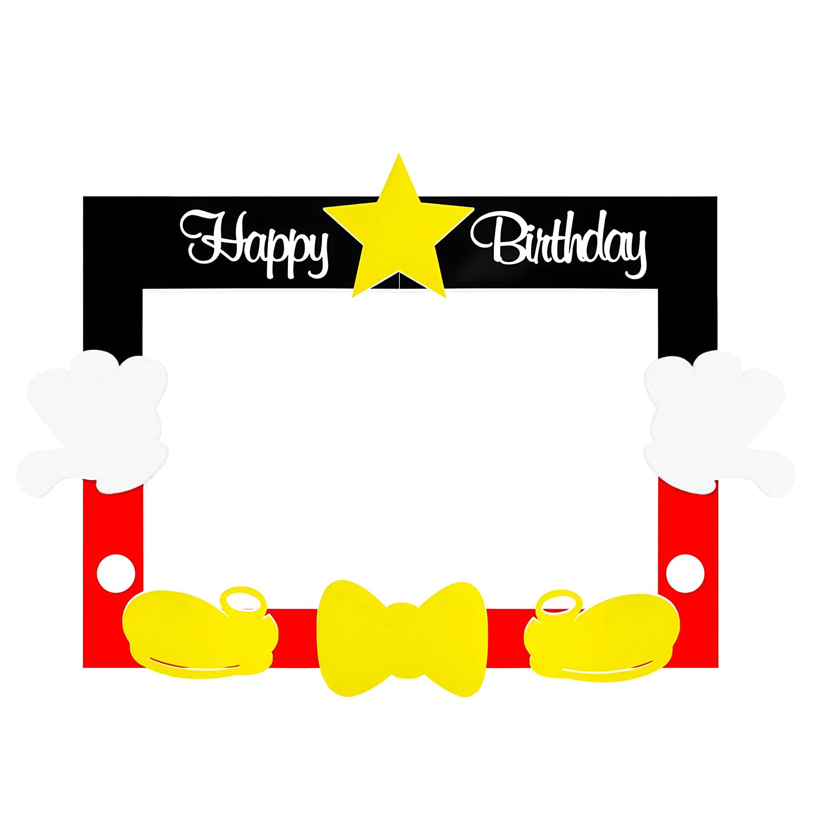 Digyssal Mouse Selfie Frame Picture Photo Selfie Frame, Party Fun Photo Booth Props Mouse Birthday Party Decorations for Baby Theme Birthday Shower (23.6"x31.5")