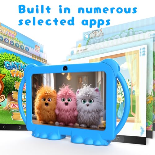 Image of Kids Tablet 7 inch for Boys Girls Android Tablets for Kids, 4GB RAM 32GB ROM Toddler Tablet, WIFI Bluetooth, Safety Eye IPS Screen, Parental Control, Dual Camera Shockproof Case for Educational Games