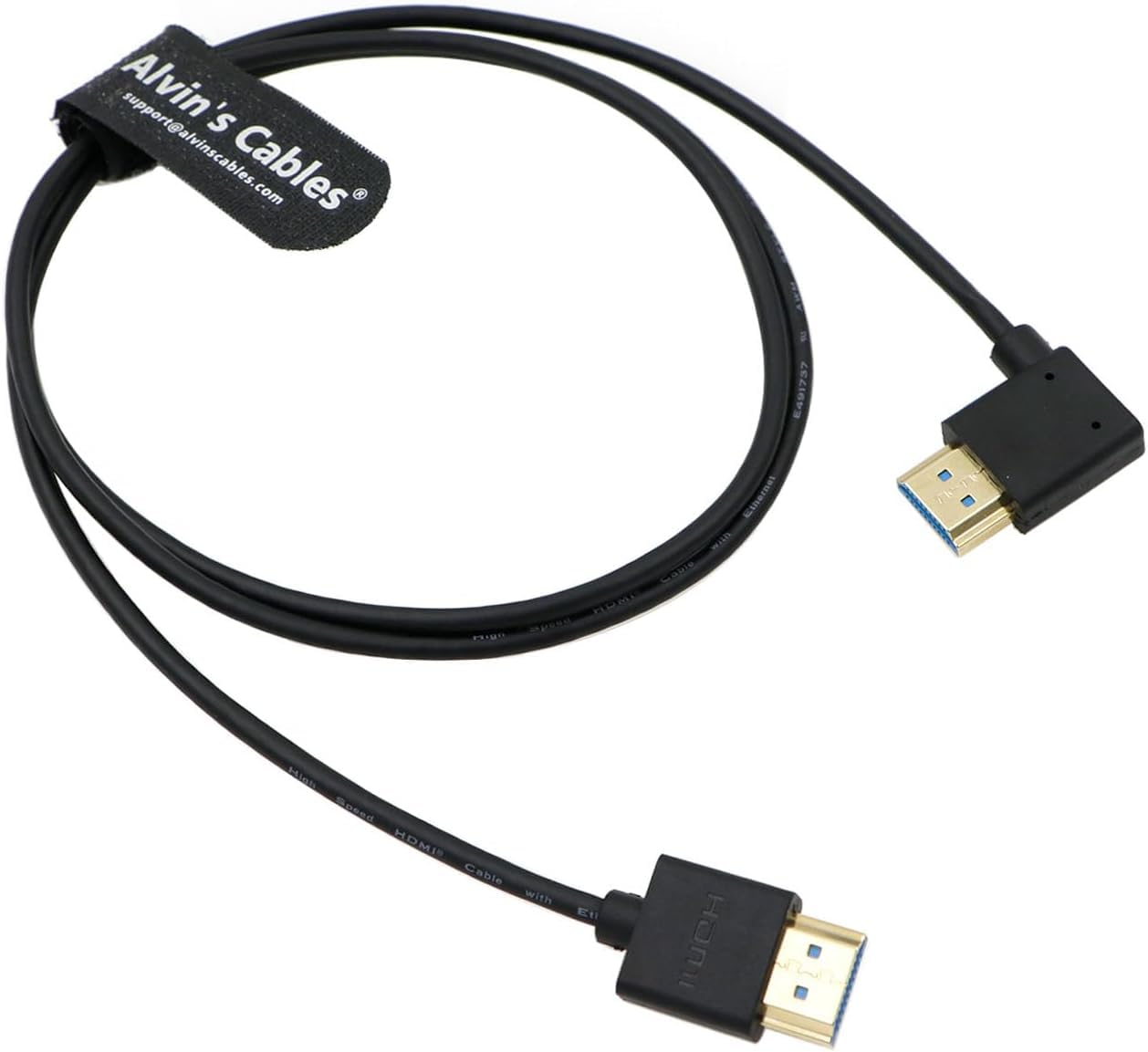 Thsucords Câble HDMI 2.1 Ultra Fin 8K à Angle Droit De 90 Degrés 0.5M, Cordon Flexible Et Fin Haute Vitesse Compatible 4K @120 Hz 8K @60 Hz Compatible Avec Roku TV/HDTV/PS5/Blu-ray