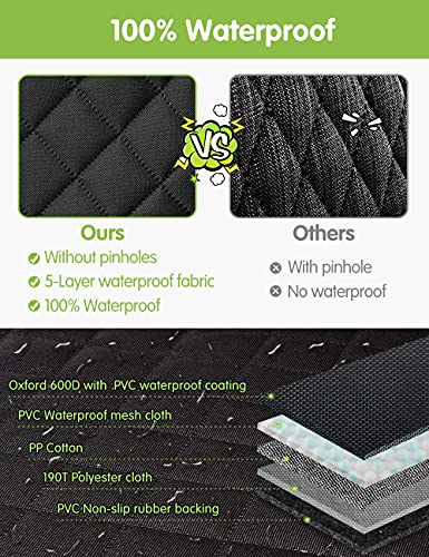 Nzonpet 4-In-1 Dog Car Seat Cover, 100% Waterproof Scratchproof Dog Hammock With Big Mesh Window, Durable Nonslip Dog Seat Cover, Pets Dog Back Seat Cover Protector For Cars Trucks Suvs #TOP2