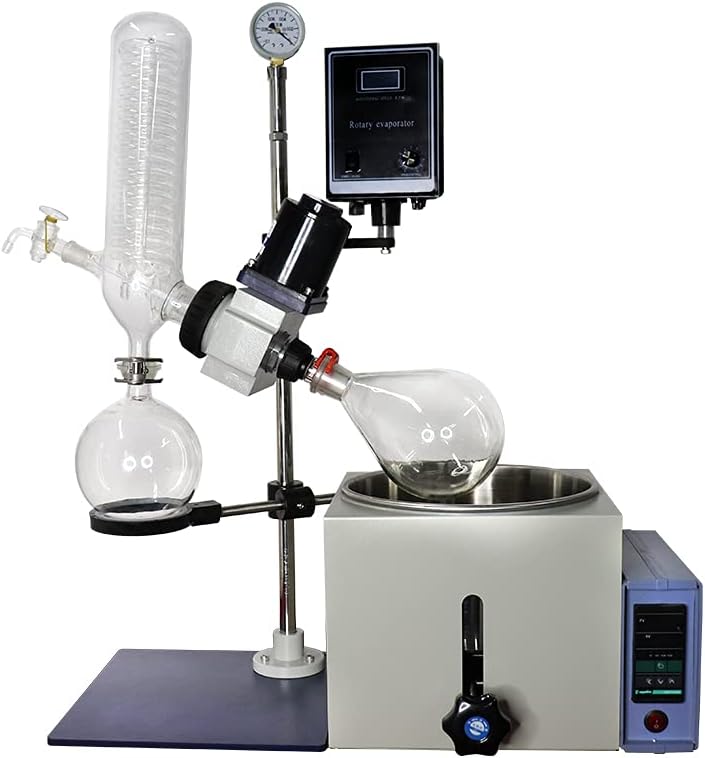 HNZXIB Rotary Evaporator 2L Lab Rotovap with Manual Lift Digital Controller 0-120rpm Rotary Evaporator Kit 220V