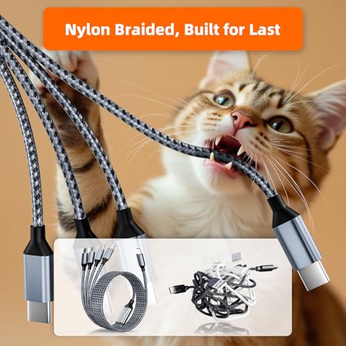 Image of USB C Cable, USB C Splitter Multi Charging Cable with 4 Type-C Ports, 5FT | 4 in 1 Charging Cords for Multiple Devices, Phone Charger Cord Compatible iPhone 17-15, iPad, Galaxy S26, Travel Essentials