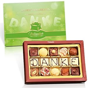 Pralinenbote – DANKE Geschenkbox mit 15 Pralinen deutscher Chocolatiers, das Pralinen Dankeschön (DANKE, 190 g)