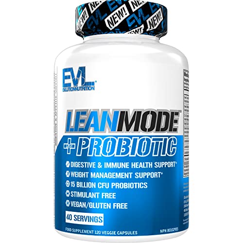 Evlution Nutrition Leanmode + Probiotic, Advanced Probiotic Capsule Supplement, 15 Billion CFUs per Serving, Digestive Support & Gut Health (40 Servings)