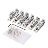 LYWS 6Pcs Individual Single Roller Saddle Guitar Bridge for 3/4/5/6 String Guitar Cigar Box Banjo Pa