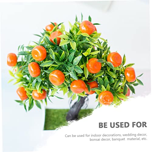 Tofficu Artificial Fruit Tree Artificial Bonsai Tree House Plants Small Potted Plants Artificial Emulated Bonsai Tree Fake Orange Tree Orange Tree Topiary Plants Simulation Fruit Tree Mini #TOP3
