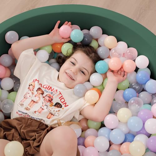 SHJADE Foam Ball Pit, 35.4\"x 11.8\" Ball Pits for Toddlers, Soft Round Kiddie Baby Playpen Ball Pool for Kids, Ideal Gift for Babies Indoor and Outdoor Game, Green, (Balls not Included) - Thumbnail 7