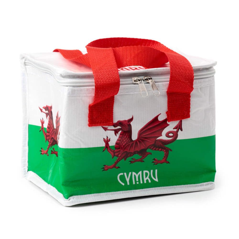 Puckator Cool Lunch Bag Wales Welsh Dragon Cymru Design Made Out of Recycled Plastic Bottles - Insulated Lunch Bag for Women Men Children - Lunch Box Bag for Work & School - Beach Picnic Accessories