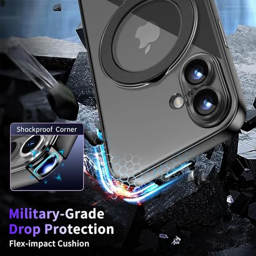 Image of Magnetic for iPhone 17 Case with Invisible Stand[Compatible with MagSafe][Full Camera Lens Protector][Military Drop Protection] Shockproof Not Yellowing Clear Slim Soft for Women Men