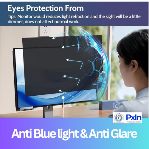 Image of PxIn Smart Eye 23 Inch (16:10) Privacy Screen Filter - NO Eye Strain | Anti-Blue Light + Anti-Glare | Privacy Screen Protector