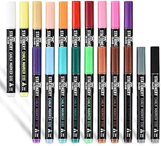 STATIONERY ISLAND Liquid Chalk Pens Markers for Whiteboard Dry Erase Chalk Marker Pens Wipeable for Blackboard, Chalkboard, Window, Glass, Signs and Mirrors - 3mm Bullet Nibs (Coloured Pack of 20)