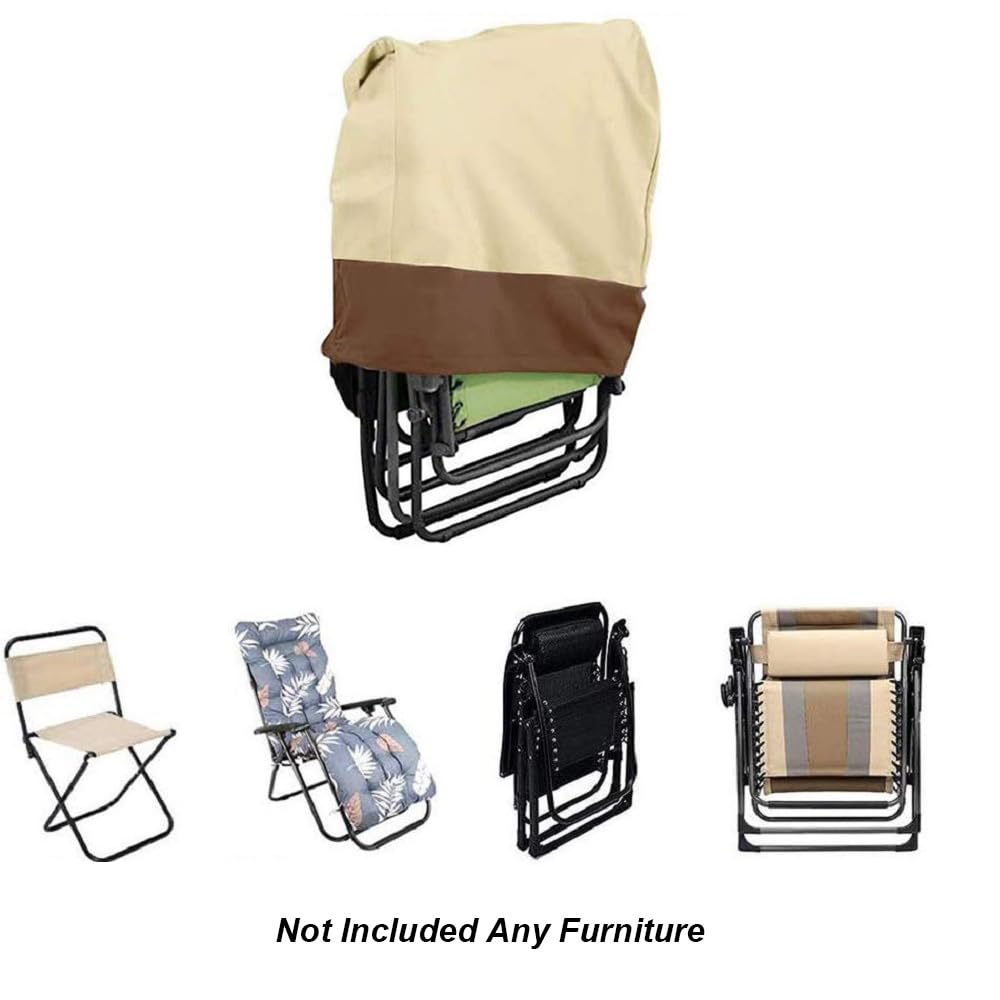 2 fundas para sillas de jardín, impermeables, de gravedad cero, plegables, para patio, 28 pulgadas de ancho x 13 pulgadas de profundidad x 43 pulgadas de alto, impermeable, anti-UV, funda para tumbona