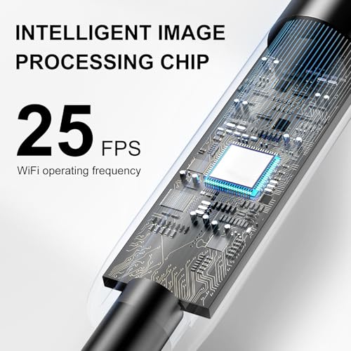 Cámara Endoscópica HD Dual Lens 1920P con Cable Semi-rígido IP67 Impermeable 8 LED Regulables Compatible con Smartphones 9.9 pies miniatura 3