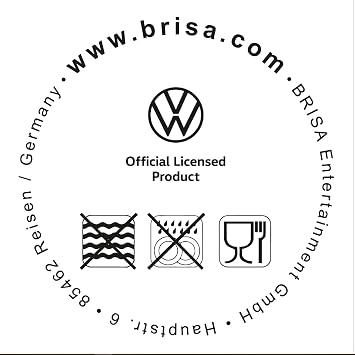 BRISA VW Collection - Volkswagen Large Enamel Coffee-Tea Mug Cup for Camping & Outdoor T1 Bus Campervan (500 ml/16.9 fl oz/Parada/Beige)
