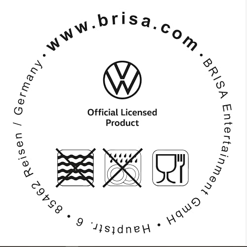 BRISA VW Collection – Volkswagen zestaw 2 emaliowanych filiżanek do kawy i cappuccino, kubek owsiany, na kemping i do aktywności na świeżym powietrzu T1 Bus (350 ml x 2/niebieski i szary)
