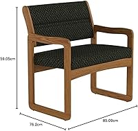 Vista 27 de Wooden Mallet Valley Bariatric Guest, Silla base de trineo, roble mediano