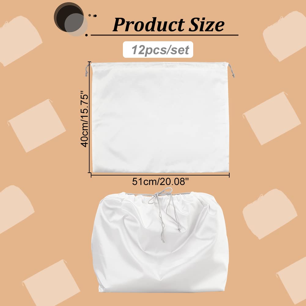 NBEADS 12 Pcs Housse de Protection pour Sac de Rangement en Tissu de Soie, avec Sac à Cordon, pour Sac à Main Sac à Main en Cuir Sac à Chaussures, 40x51cm