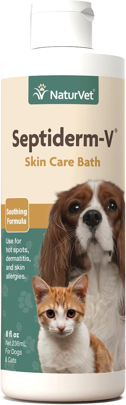 NaturVet Septiderm-V Skin Care Bath Wash for Dogs & Cats – Pet Health Supplement for Dermatitis, Dog Skin Allergies, Itching, Hot Spots…