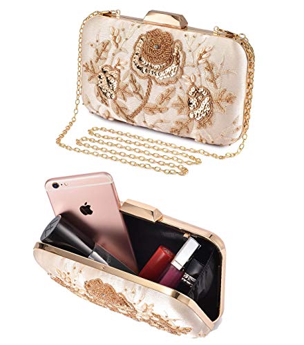 Uborse Embroidery Sequin Beaded Clutch Purses For Women Evening Bags Formal Party Wedding Purses Prom Cocktail Party Handbags #TOP3
