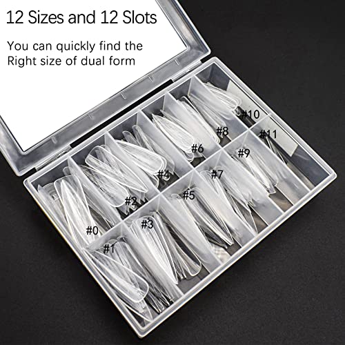 C12Rtive 120Pcs Dual Nail Forms,Almond Extension Poly Nail Gel Nail Forms Full Cover Reusable Nail Molds 12 Sizes For Solid Nail Gel Glue Nail Art Design Salon&Diy #TOP5