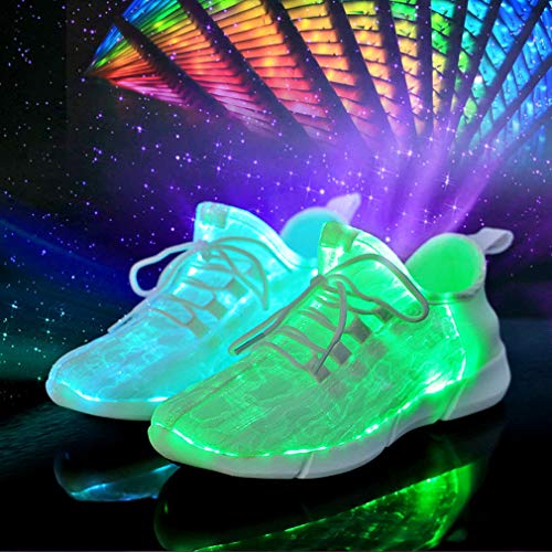 Hot Dingding Fiber Optic Led Shoes For Women Men Light Up Sneakers For Adult Usb Charging Flashing Luminous Trainers Shoes White thumb #1