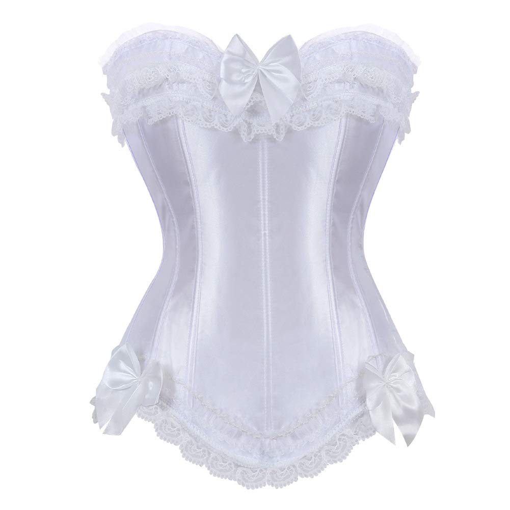ICEGIA Women's Lace Up Boned Overbust Corset Bustier Lingerie Bodyshaper Top
