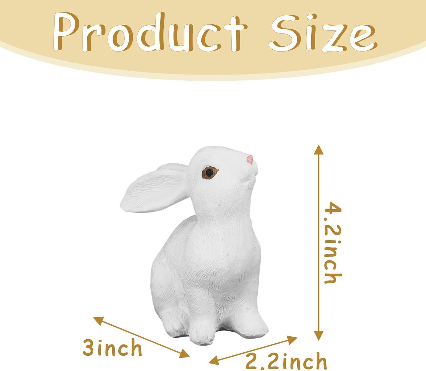 DUQGUHO Easter Bunny Figurines White Bunny Statue Spring Home Decor Easter Bunny Decorations Small Resin Rabbit Easter Bunny Figurines Animal Statues 3 Inch 1PCS - Image 4