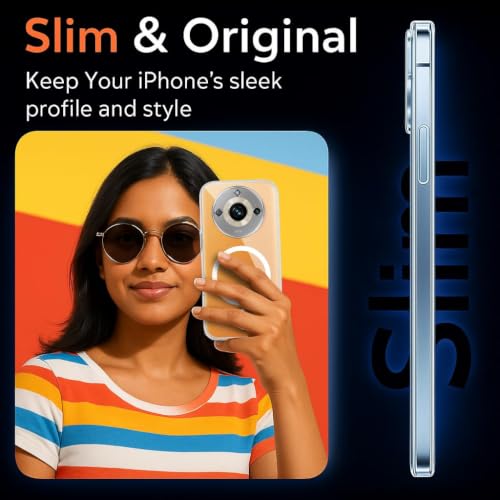 Image of Jkobi Lifetime Anti-Yellow MagSafe Compatible Clear Back Case Cover for Realme Narzo 60 Pro (Sleek Hard Crystal | Shockproof and Camera Protection)