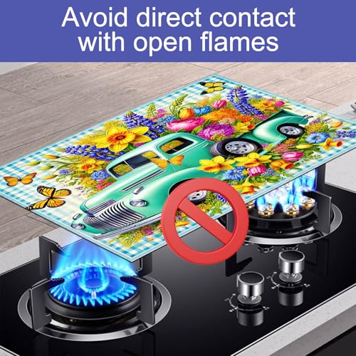 Image of HOMETITUTE Spring Truck Stove Top Cover 28x20 Heat Resistant Mat
