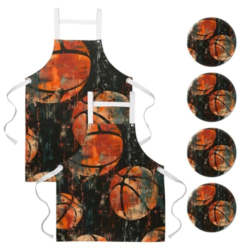 Tablier de cuisine Grunge Basketball : fini les taches au travail