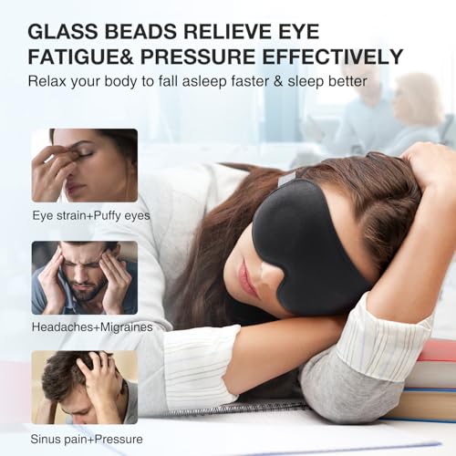 Umisleep Sleep Mask, Women Men 2026 3D Weighted Eye Mask Blocking Lights Sleeping Mask, Relieve Stress, Headache Eye Cover Adjustable Strap,120g Blindfold for Travel/Nap/All Night Sleeping - Image 4