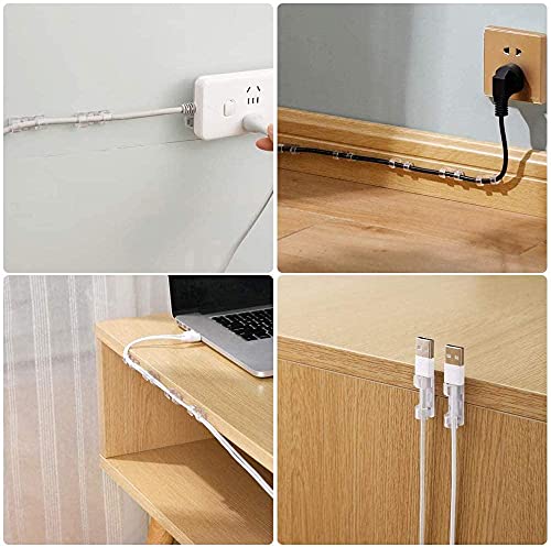 Image of INOVERA 10 Pieces Cable Management Clips Desktop Wire Organizer Cord Hook With 3M Foam (Transparent)
